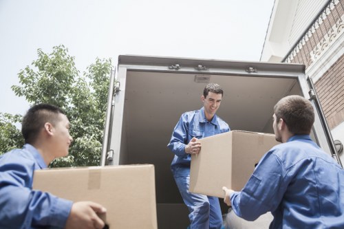 Furniture and boxes loaded into a moving van in Dollishill