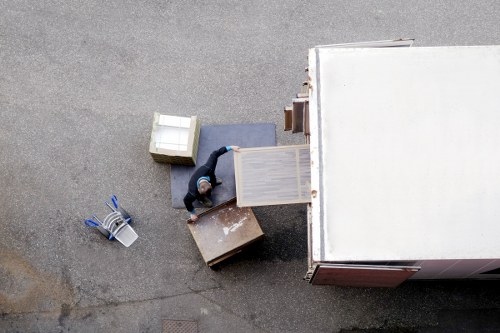 Local removals van outside a flat in Dollishill