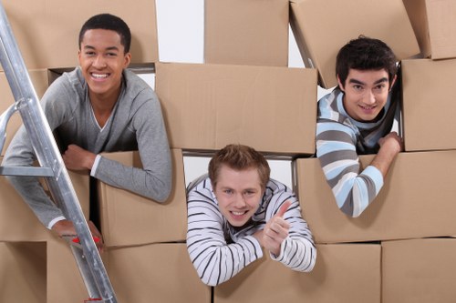 Local pick-up service removing household furniture from a flat